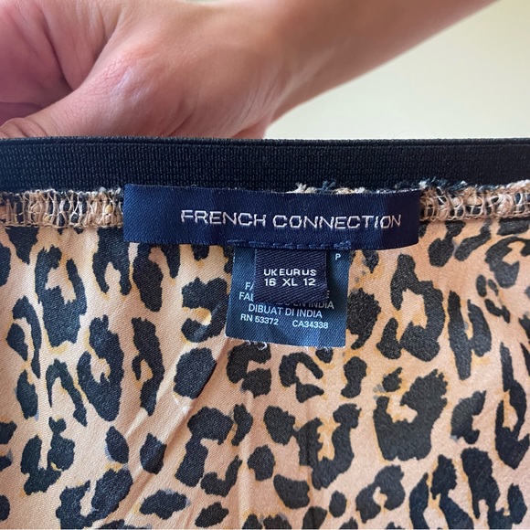 French Connection Silky Leopard Print Slip Skirt - Picture 4 of 4